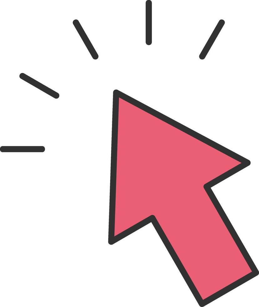 Mouse Cursor Line Filled Light Icon vector