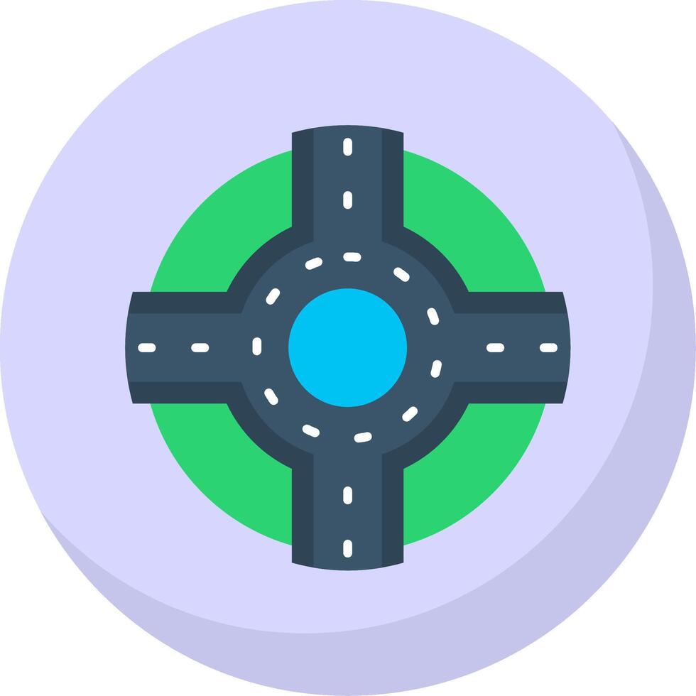 Roundabout Glyph Flat Bubble Icon vector