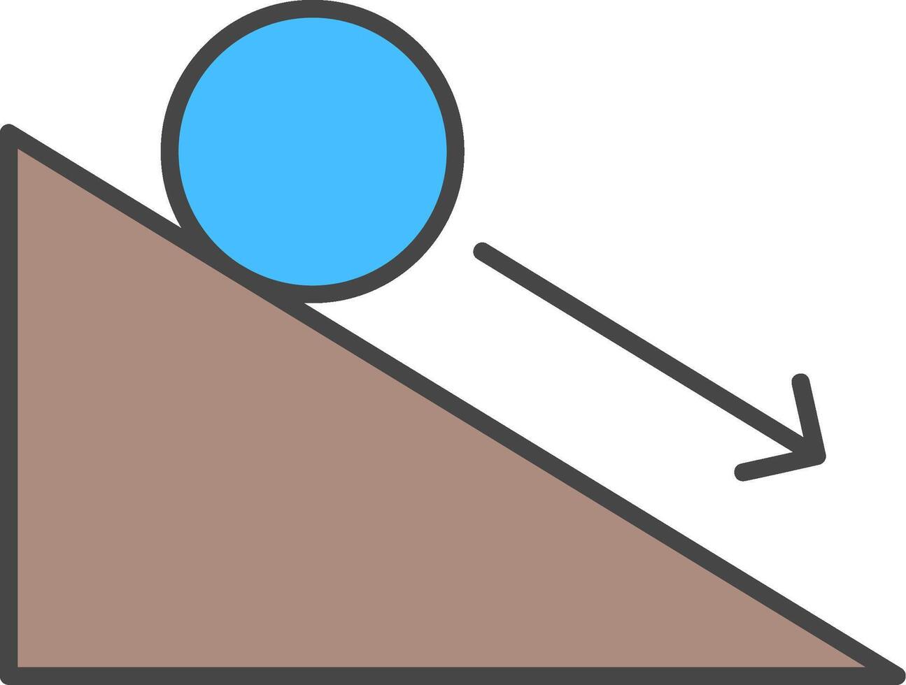 Down Hill Line Filled Light Icon vector
