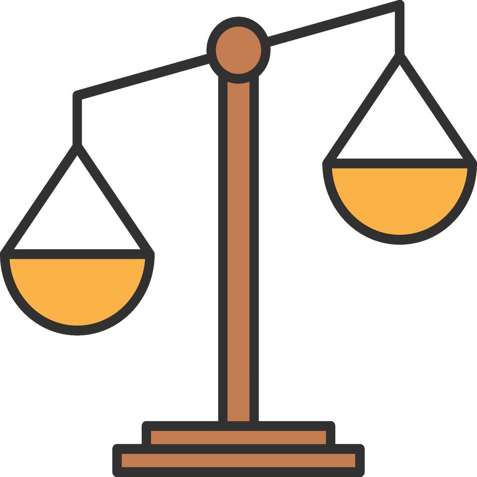 Unbalanced Line Filled Light Icon vector