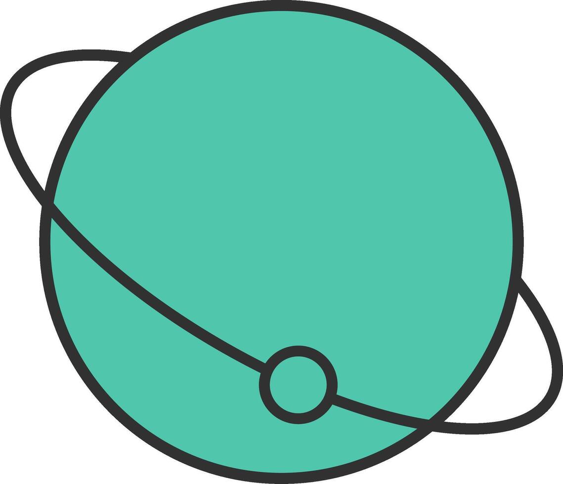 Planet Line Filled Light Icon vector