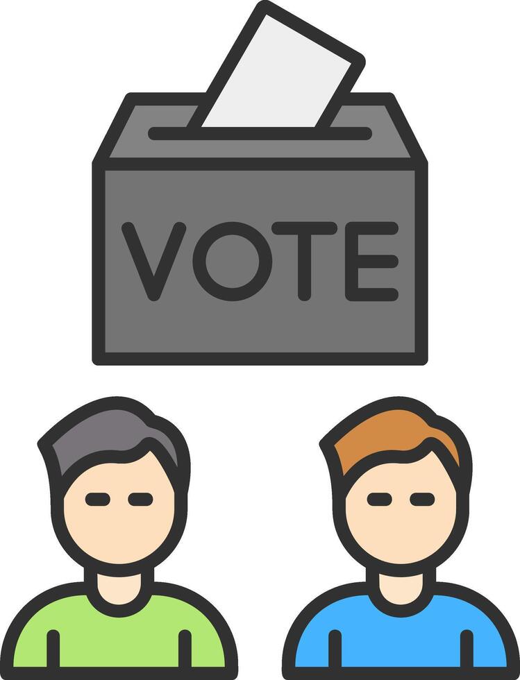 Voters Line Filled Light Icon vector