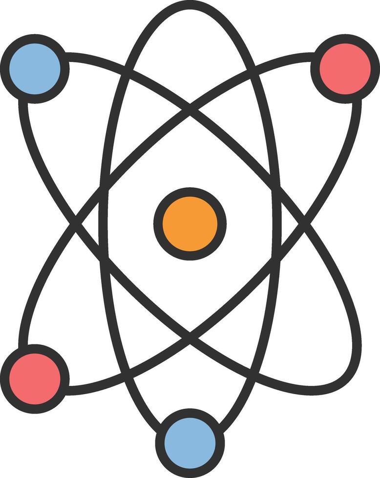 Atom Line Filled Light Icon vector