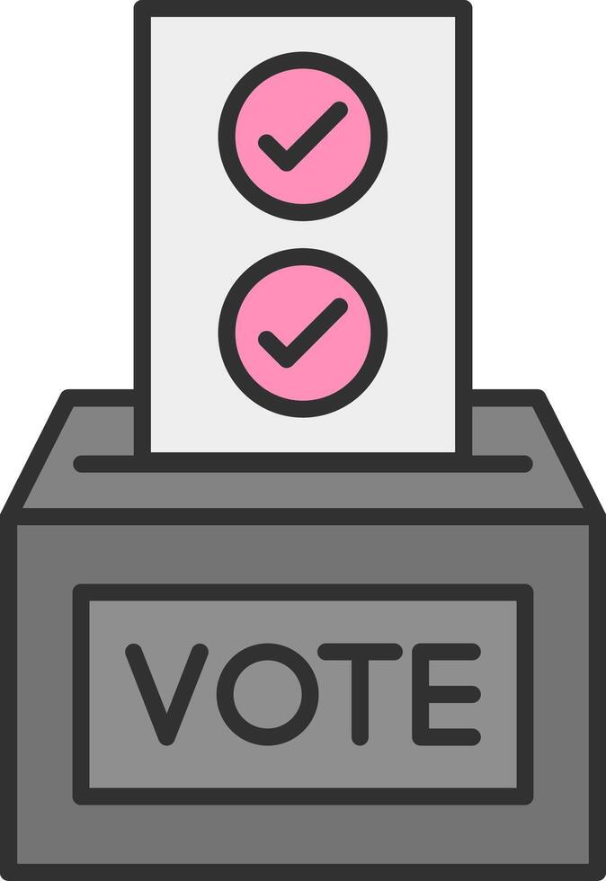 Ballot Line Filled Light Icon vector