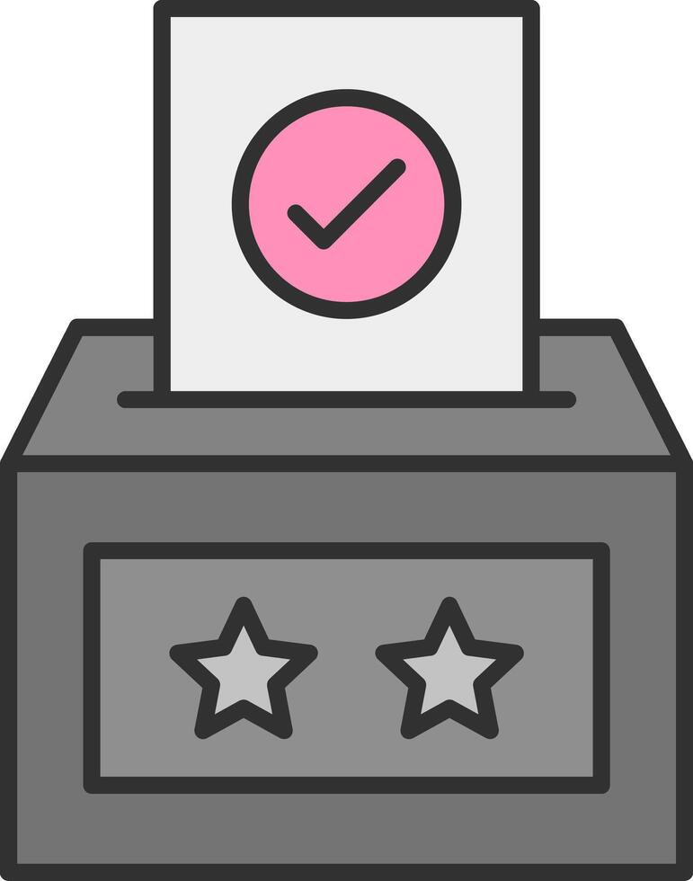Voting Box Line Filled Light Icon vector