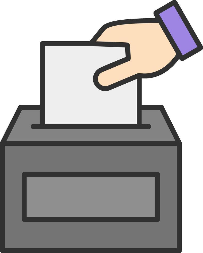 Voting Line Filled Light Icon vector