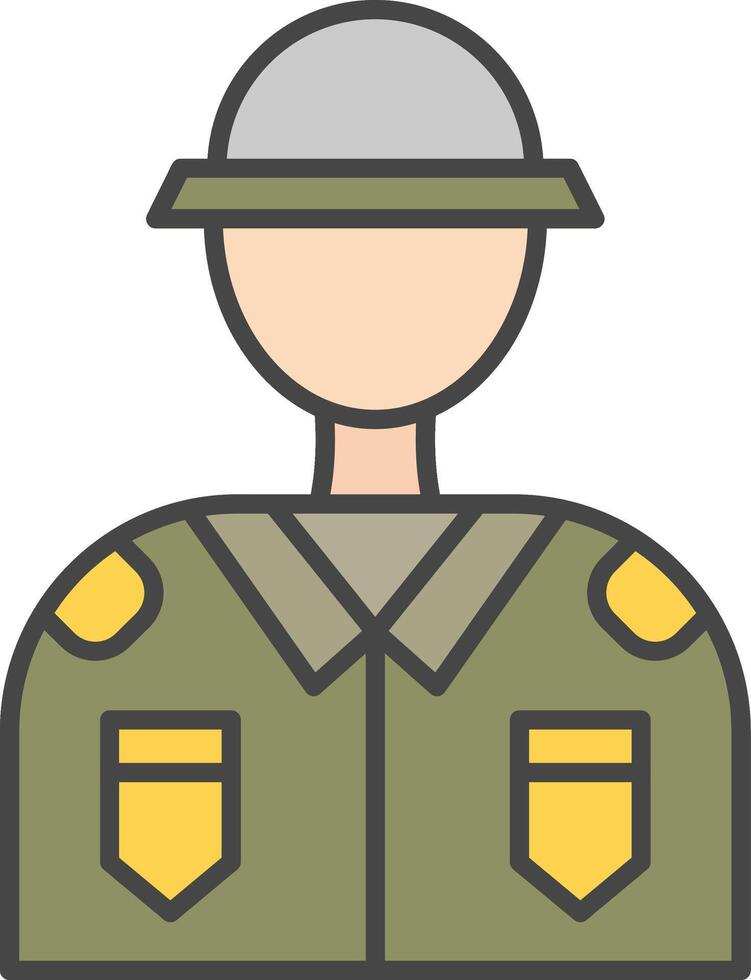 Soldier Line Filled Light Icon vector