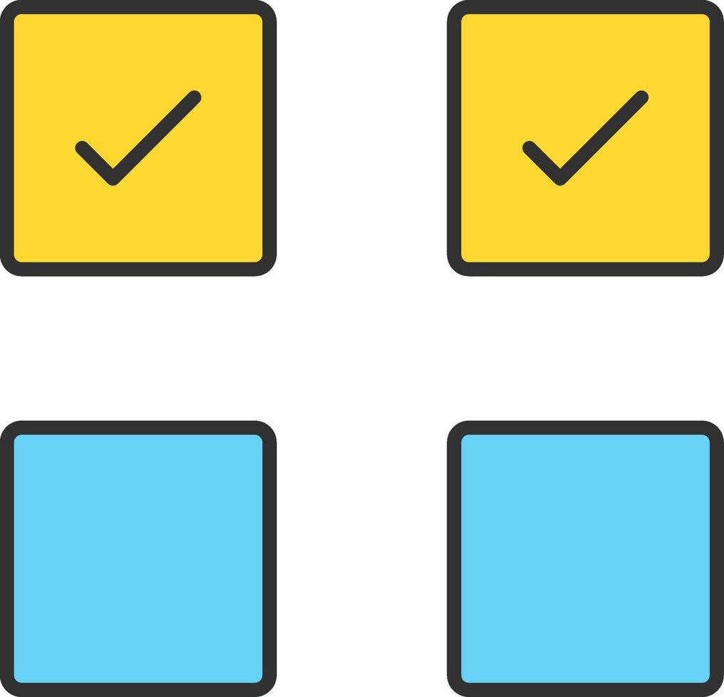 Check Box Line Filled Light Icon vector