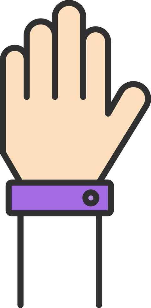 Raise Hand Line Filled Light Icon vector