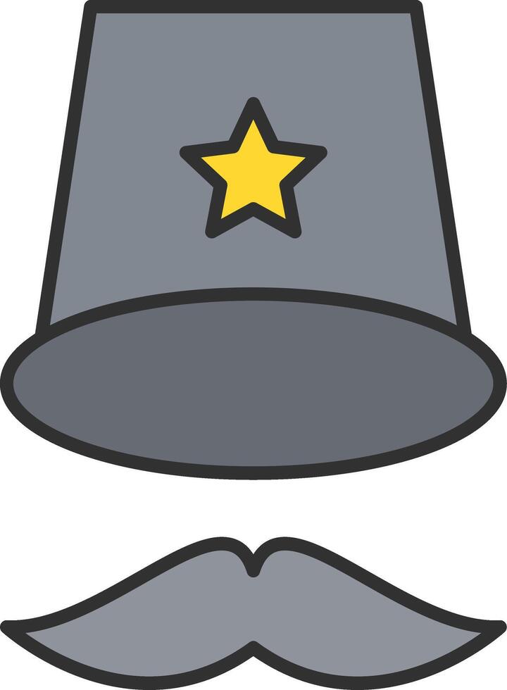 Top Hat Line Filled Light Icon vector