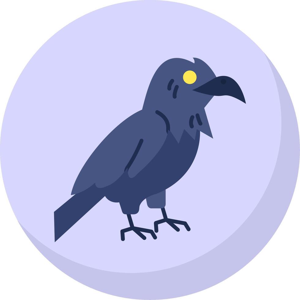 Raven Glyph Flat Bubble Icon vector
