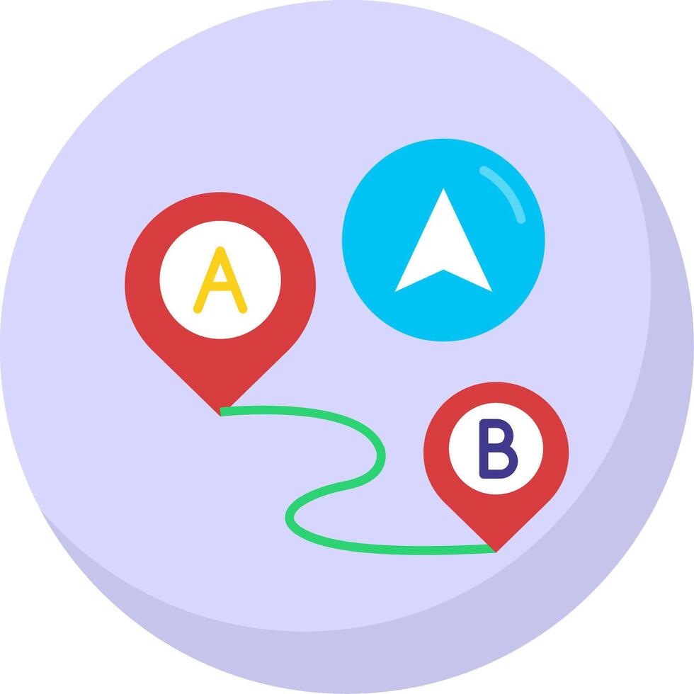 Distance Glyph Flat Bubble Icon vector