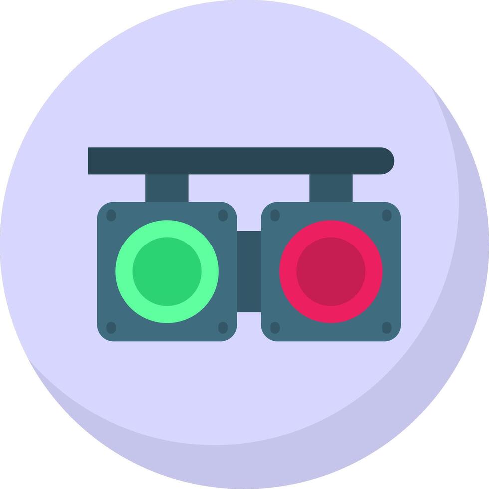Crossing Glyph Flat Bubble Icon vector