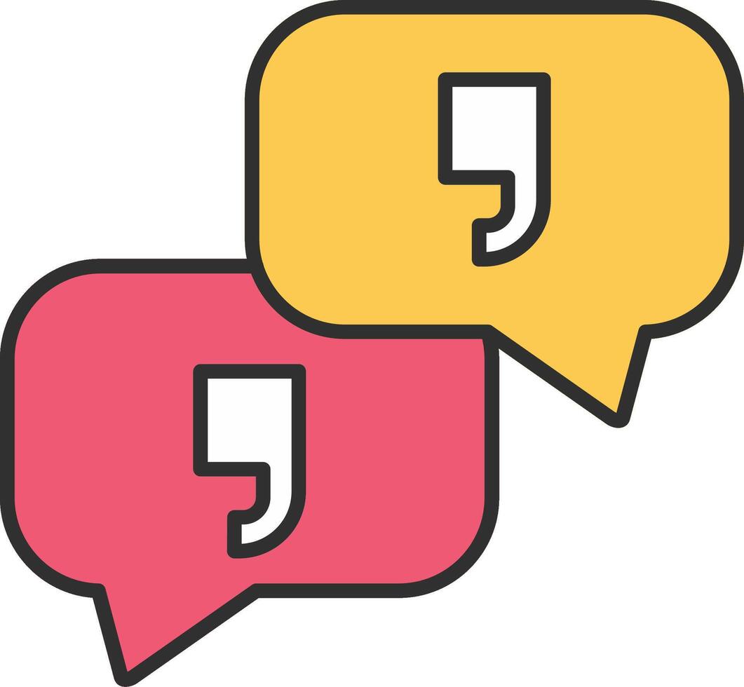 Quotation Line Filled Light Icon vector