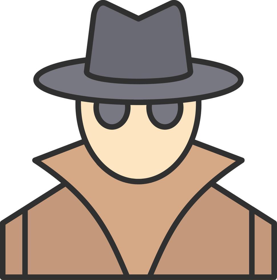 Spy Line Filled Light Icon vector