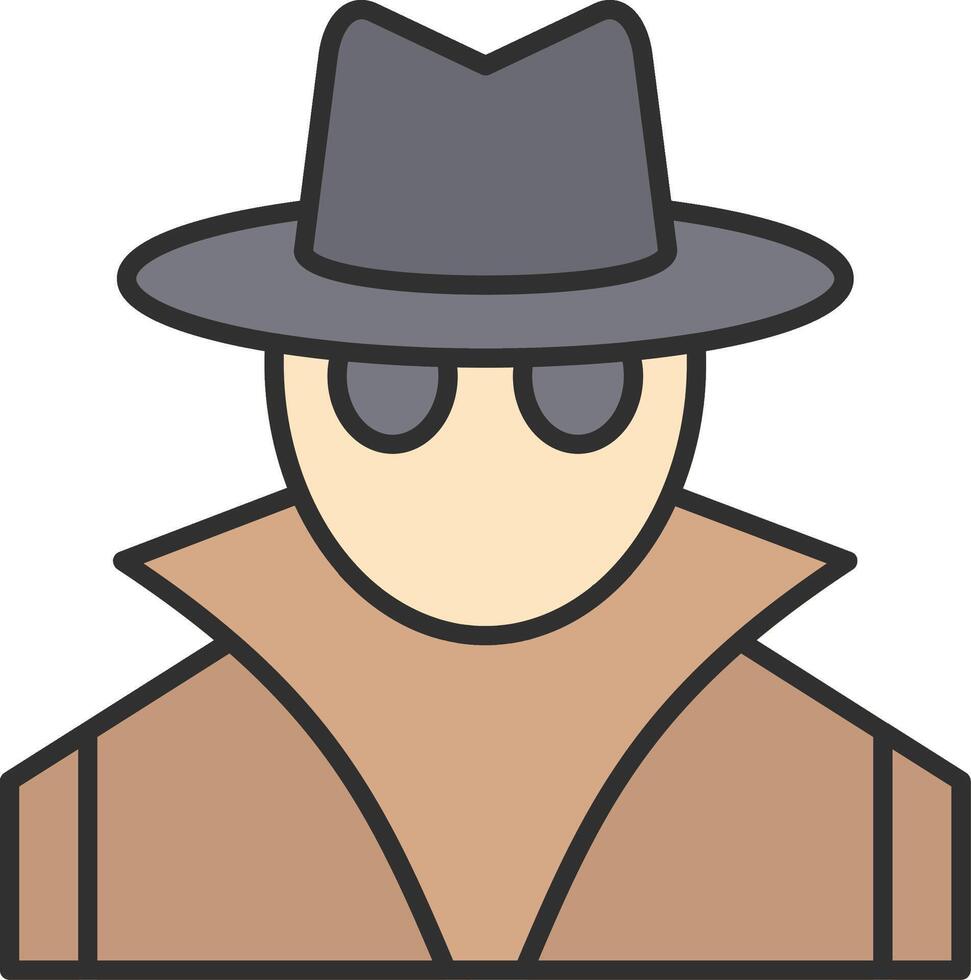 Spy Line Filled Light Icon vector