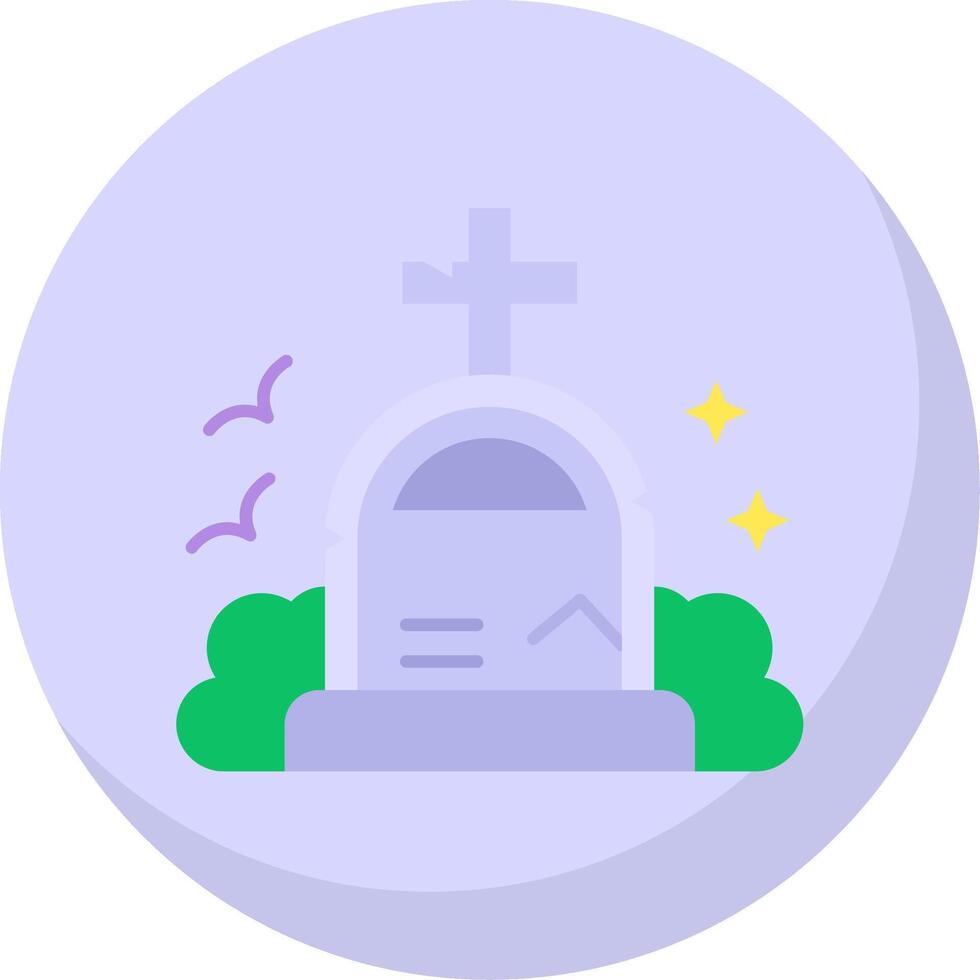 Grave Glyph Flat Bubble Icon vector