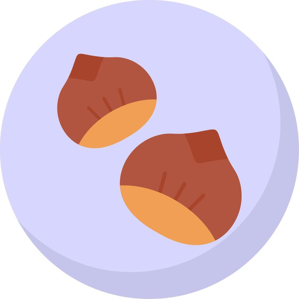 Chestnut Glyph Flat Bubble Icon vector