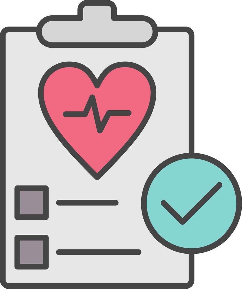 Health Check Line Filled Light Icon vector