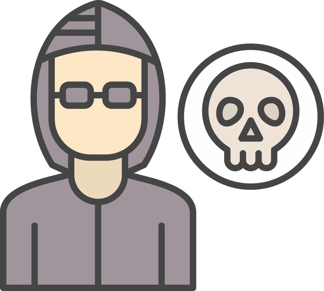 Robber Line Filled Light Icon vector