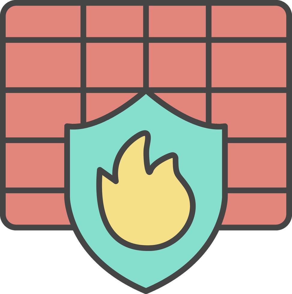 Firewall Line Filled Light Icon vector