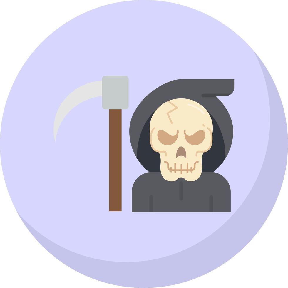 muerte glifo plano burbuja icono vector