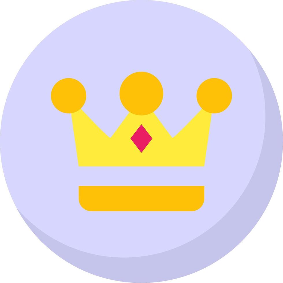 Crown Glyph Flat Bubble Icon vector