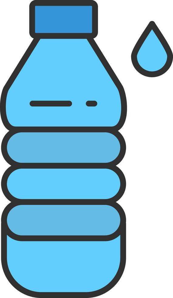 agua botella línea lleno ligero icono vector