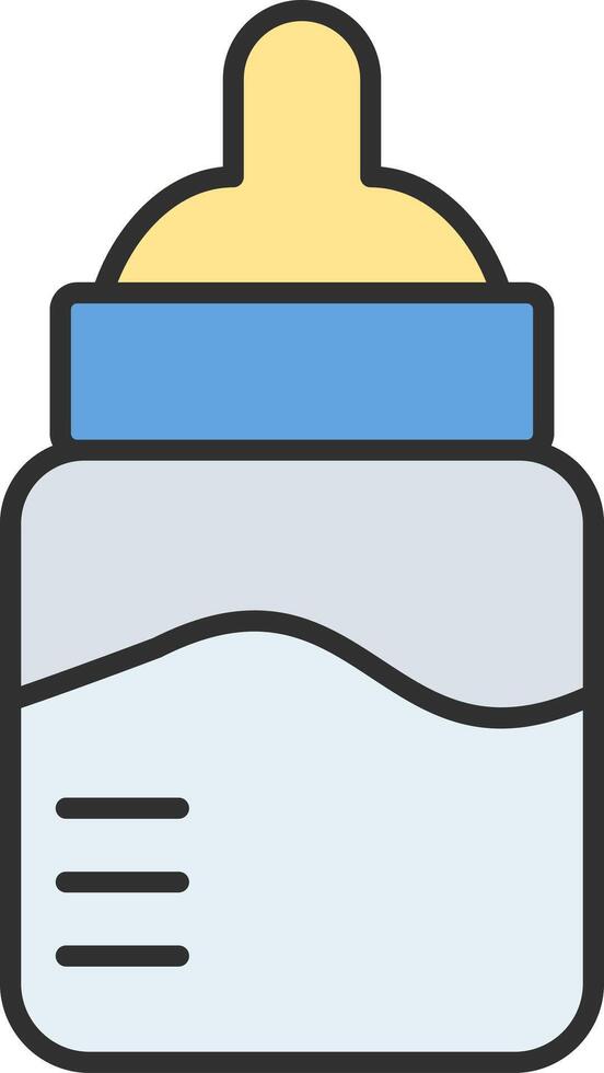Baby Bottle Line Filled Light Icon vector