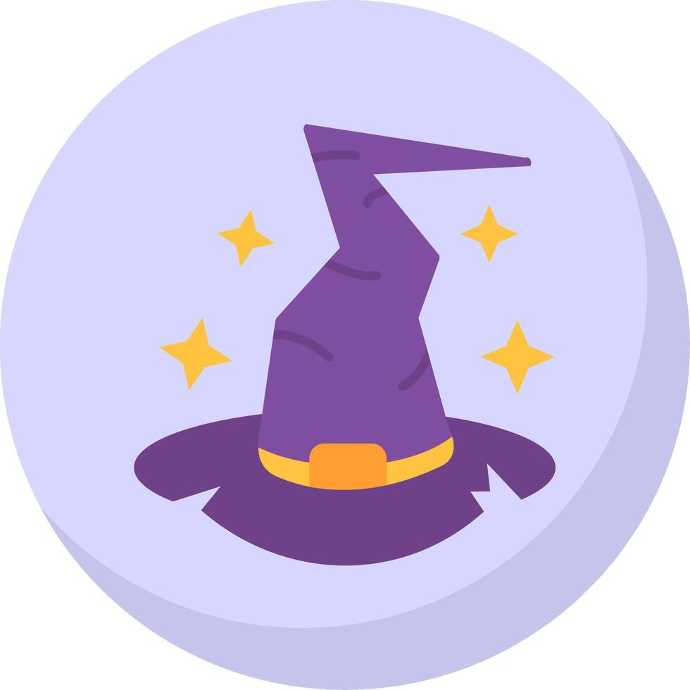Witch hat Glyph Flat Bubble Icon vector