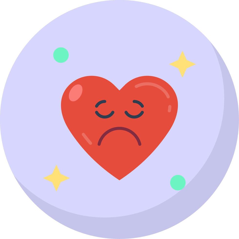 Sad Glyph Flat Bubble Icon vector