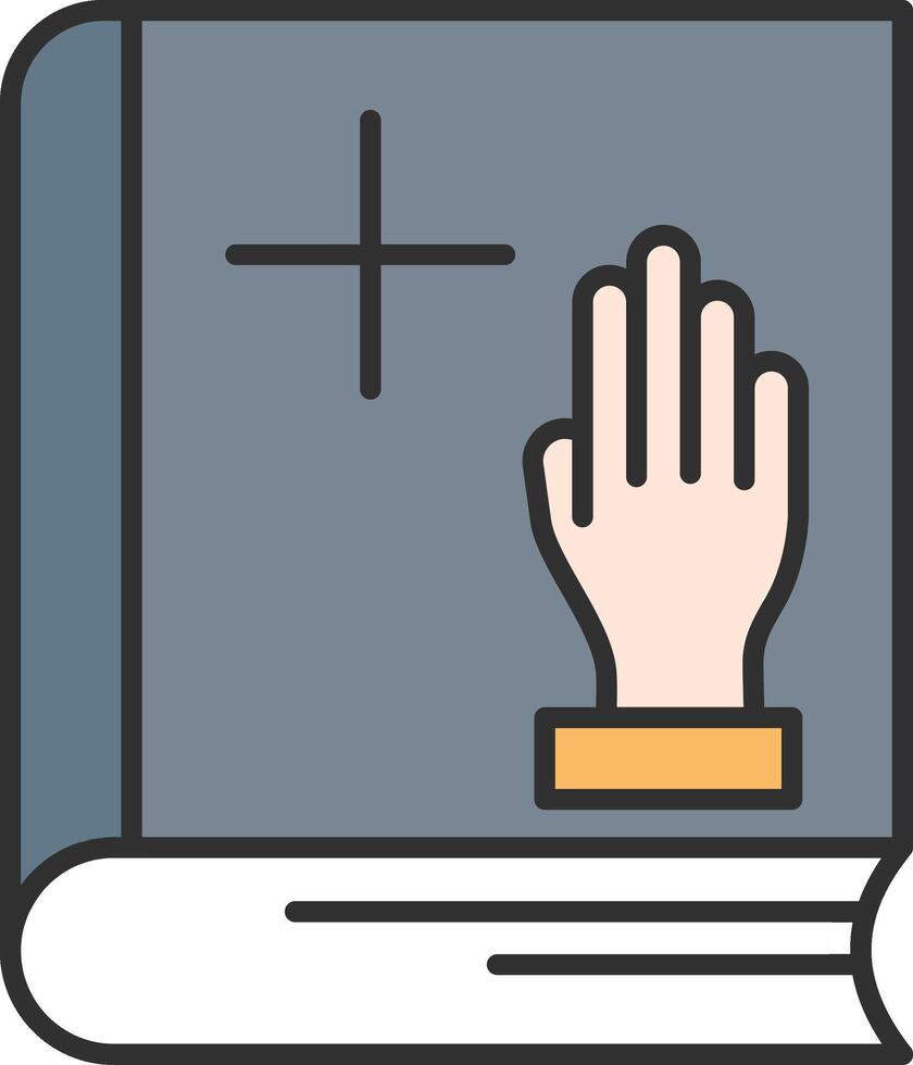 Oath Line Filled Light Icon vector