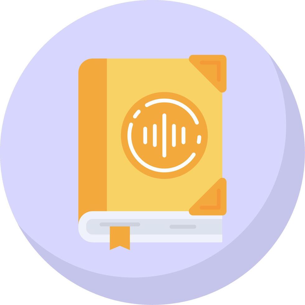 Audio book Glyph Flat Bubble Icon vector
