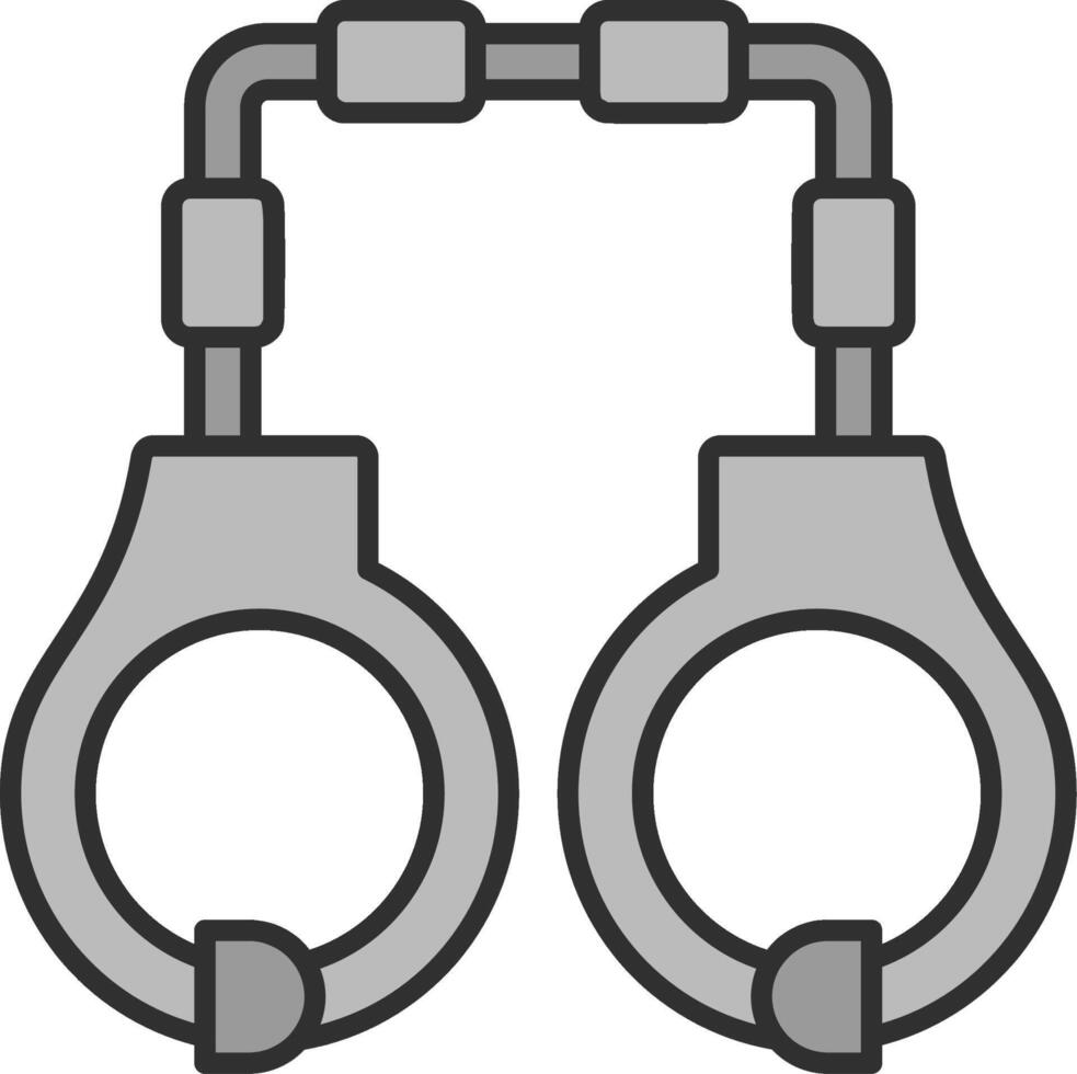 Handcuffs Line Filled Light Icon vector