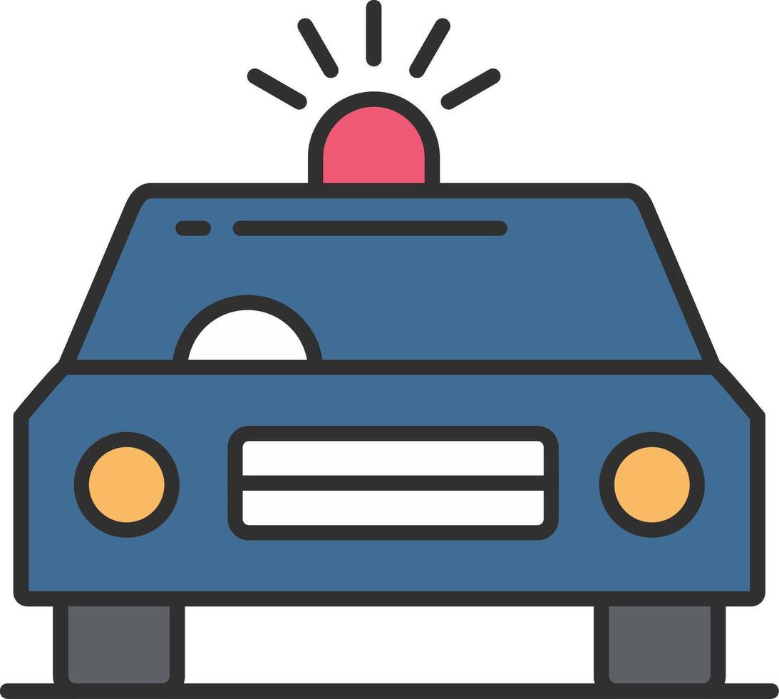 Car Siren Line Filled Light Icon vector