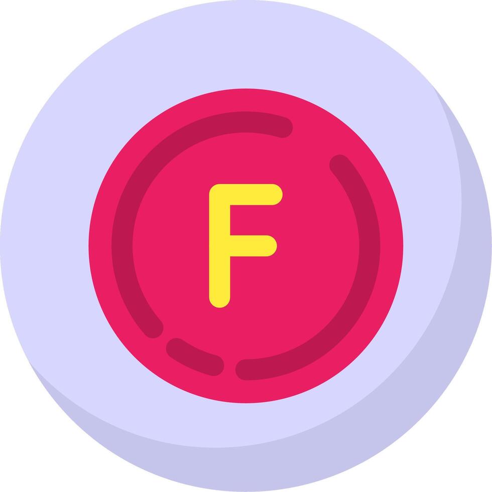 Letter f Glyph Flat Bubble Icon vector