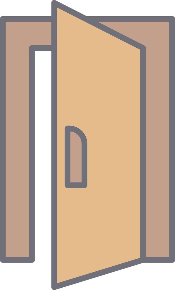 Door Line Filled Light Icon vector