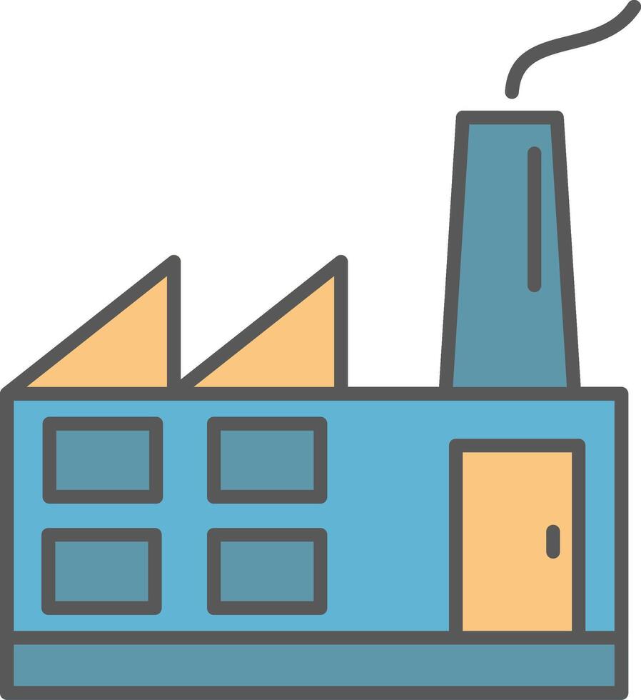 Factory Line Filled Light Icon vector
