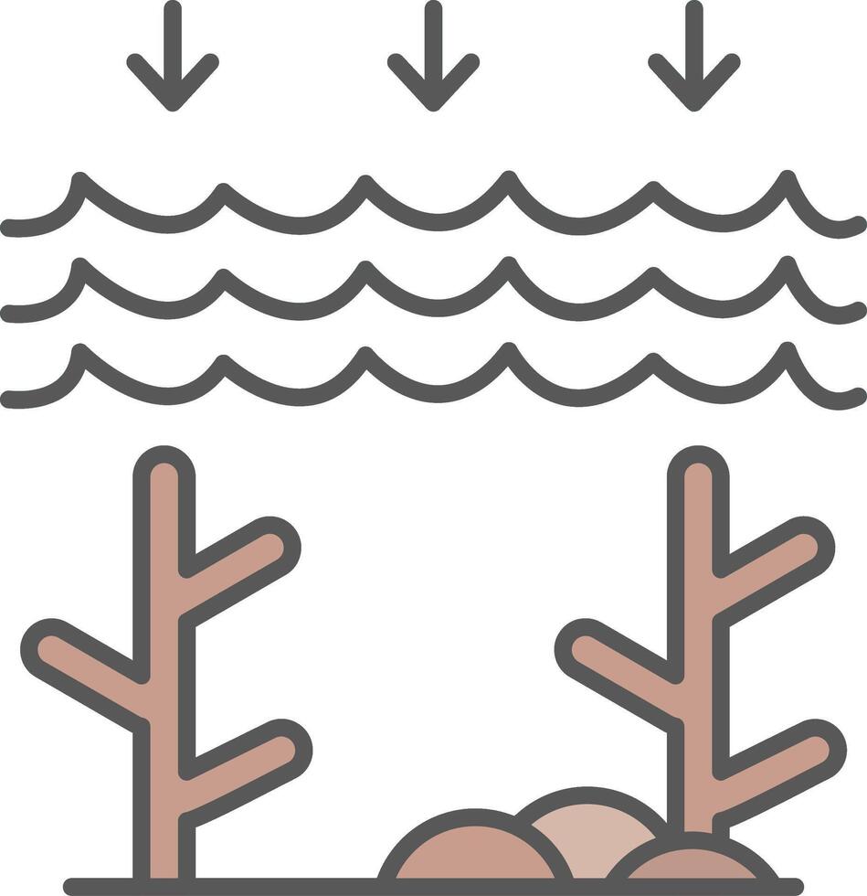 Ocean Acidity Line Filled Light Icon vector