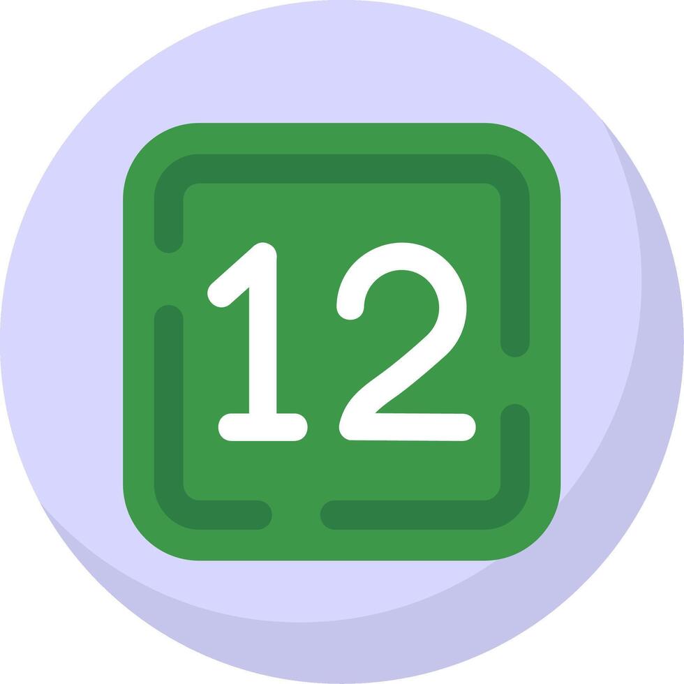 Twelve Glyph Flat Bubble Icon vector