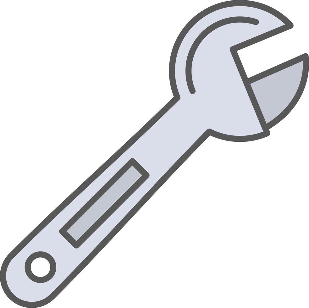 Adjustable Wrench Line Filled Light Icon vector