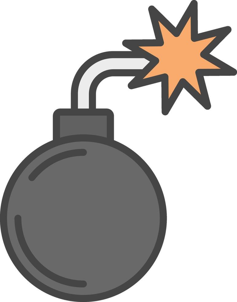 Bomb Line Filled Light Icon vector