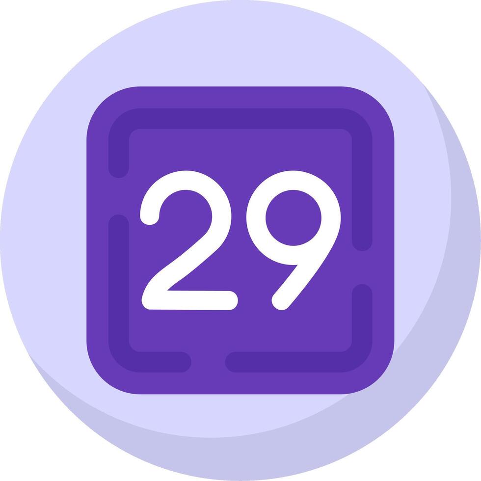 Twenty Nine Glyph Flat Bubble Icon vector