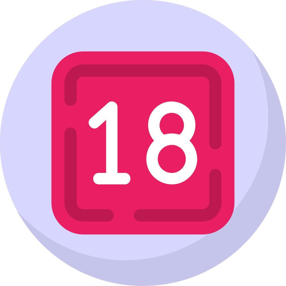 Eighteen Glyph Flat Bubble Icon vector