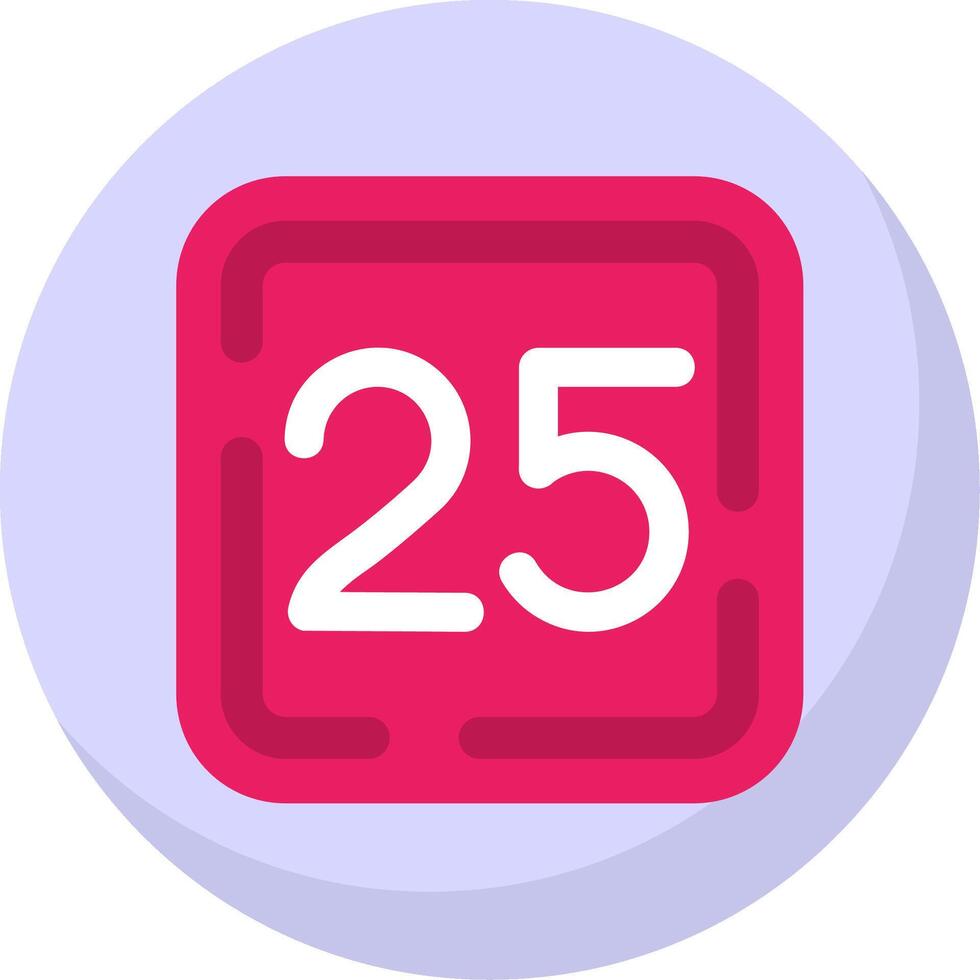 Twenty Five Glyph Flat Bubble Icon vector