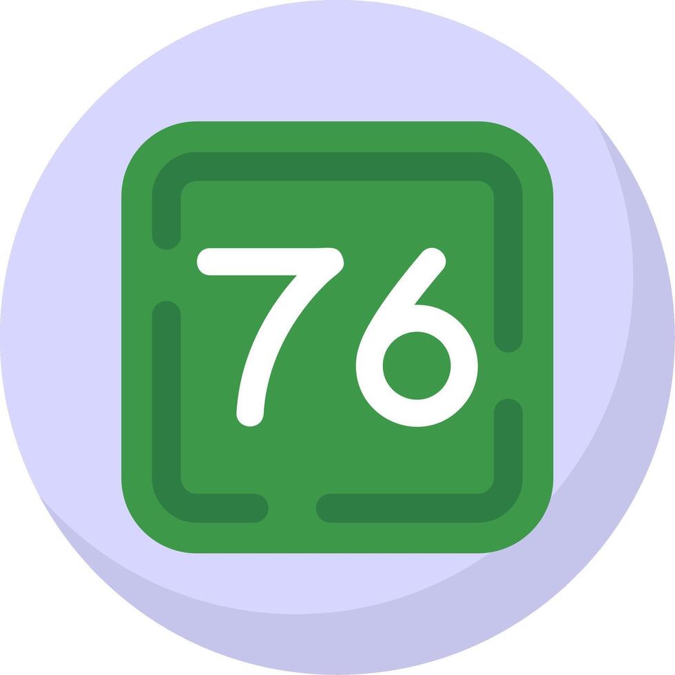 Seventy Six Glyph Flat Bubble Icon vector