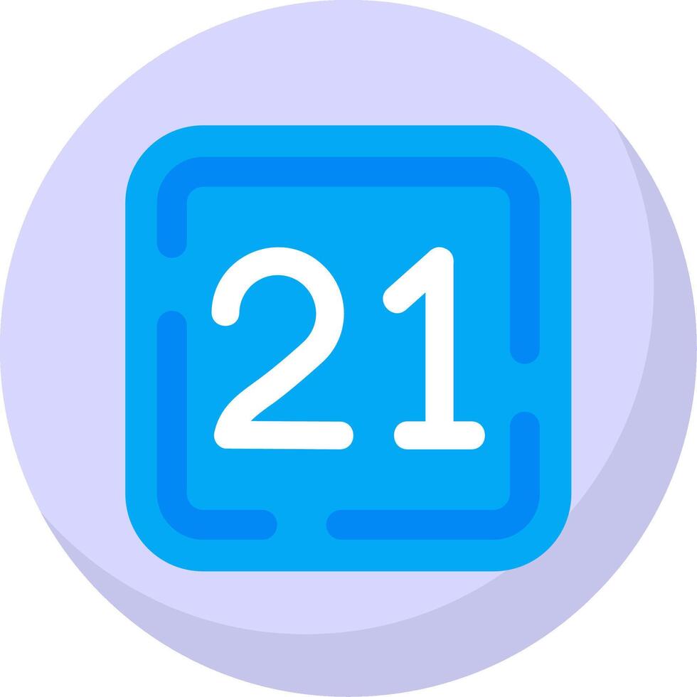 Twenty One Glyph Flat Bubble Icon vector