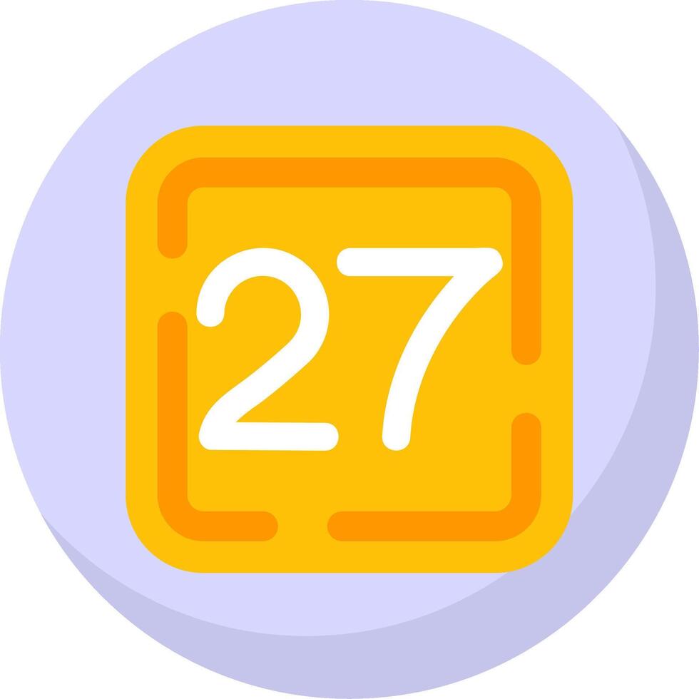 Twenty Seven Glyph Flat Bubble Icon vector