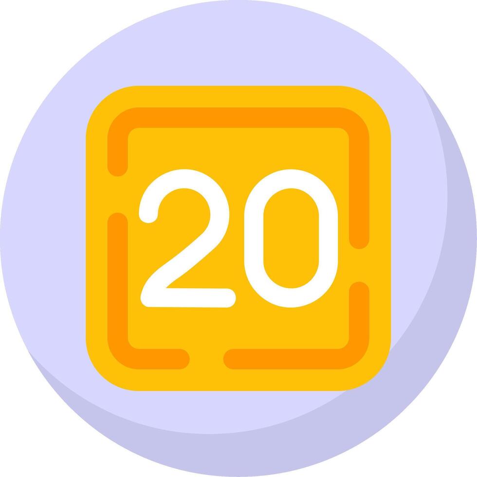 Twenty Glyph Flat Bubble Icon vector