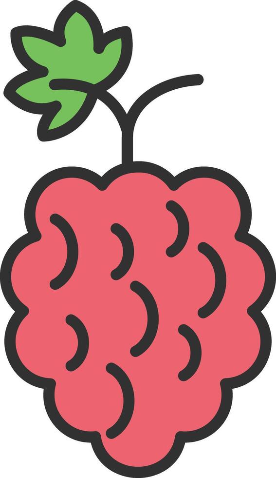 Raspberries Line Filled Light Icon vector